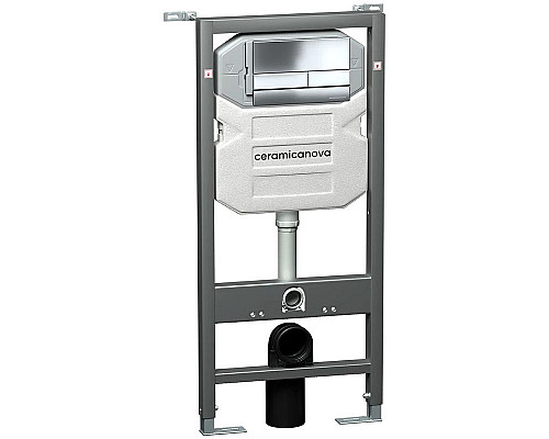 Приобрести Комплект унитаза с инсталляцией Ceramica Nova Metropol CN4002MB_1002CH_1000 с сиденьем Микролифт и клавишей смыва Хром в магазине сантехники Santeh-Crystal.ru