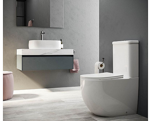 Купить Унитаз компакт Ceramica Nova Mia Rimless CN1801-B без бачка и с сиденьем Микролифт в магазине сантехники Santeh-Crystal.ru