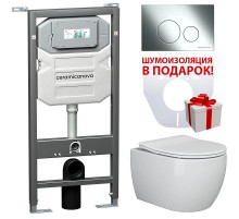 Комплект унитаза с инсталляцией Ceramica Nova Play CN3001_1001CH_1000 с сиденьем Микролифт и клавишей смыва Хром