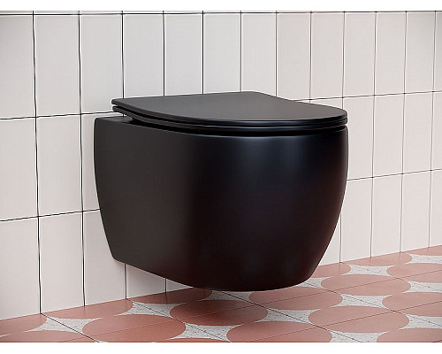 Приобрести Унитаз Ceramica Nova Play CN3001MB подвесной Черный матовый с сиденьем Микролифт в магазине сантехники Santeh-Crystal.ru
