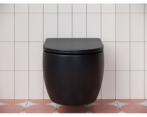 Приобрести Унитаз Ceramica Nova Play CN3001MB подвесной Черный матовый с сиденьем Микролифт в магазине сантехники Santeh-Crystal.ru