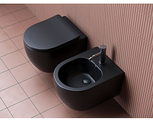 Приобрести Унитаз Ceramica Nova Play CN3001MB подвесной Черный матовый с сиденьем Микролифт в магазине сантехники Santeh-Crystal.ru