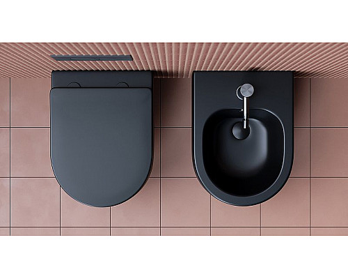 Приобрести Унитаз Ceramica Nova Play CN3001MB подвесной Черный матовый с сиденьем Микролифт в магазине сантехники Santeh-Crystal.ru