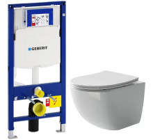Комплект унитаза Ceramicanova Form CN3009 с инсталляцией Geberit Duofix Sigma UP320 111.300.00.5 с сиденьем Микролифт
