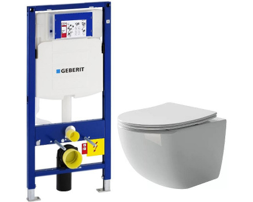 Комплект унитаза Ceramicanova Form CN3009 с инсталляцией Geberit Duofix Sigma UP320 111.300.00.5 с сиденьем Микролифт