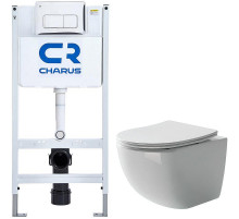 Комплект унитаза Ceramicanova Forma CN3009 с инсталляцией Charus City CR.200.21.01 с сиденьем Микролифт и клавишей смыва Хром глянцевый