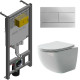 Унитаз с инсталляцией Ceramicanova Forma CN3009 + Jacob Delafon E29025-NF+E4316-CP с сиденьем Микролифт и клавишей смыва Хром
