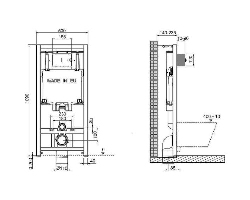 Унитаз с инсталляцией Ceramicanova Forma CN3009 + Jacob Delafon E29025-NF+E4316-CP с сиденьем Микролифт и клавишей смыва Хром