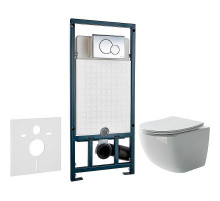 Унитаз с инсталляцией Ceramicanova Forma CN3009 + WeltWasser WW Marberg 507 10000005949+10000005952 с сиденьем Микролифт с клавишей смыва Хром глянцевый