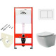Унитаз с инсталляцией Ceramicanova Forma CN3009 + Tece Base 9400413 с сиденьем Микролифт и Белой клавишей смыва