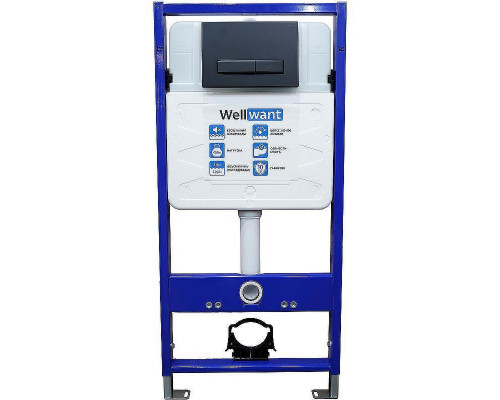 Унитаз с инсталляцией Ceramicanova Forma CN3009 + WellWant Standart 50 WWISI111BB с сиденьем Микролифт и Черной матовой клавишей смыва