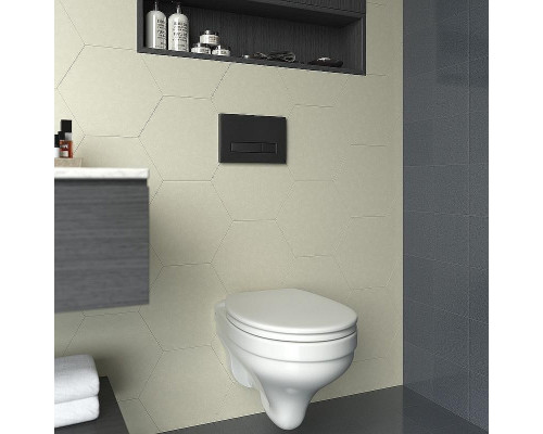 Унитаз с инсталляцией Ceramicanova Forma CN3009 + Berges Atom 410 040340 с сиденьем Микролифт и Черной матовой клавишей смыва