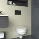 Унитаз с инсталляцией Ceramicanova Forma CN3009 + Berges Atom 410 040340 с сиденьем Микролифт и Черной матовой клавишей смыва