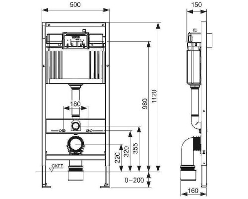 Унитаз с инсталляцией Ceramicanova Forma CN3009 + Tece Now 9400414 с сиденьем Микролифт и Черной матовой клавишей смыва