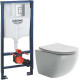 Унитаз с инсталляцией Ceramicanova Forma CN3009 + Grohe Rapid SL 38772001 с сиденьем Микролифт и клавишей смыва Хром