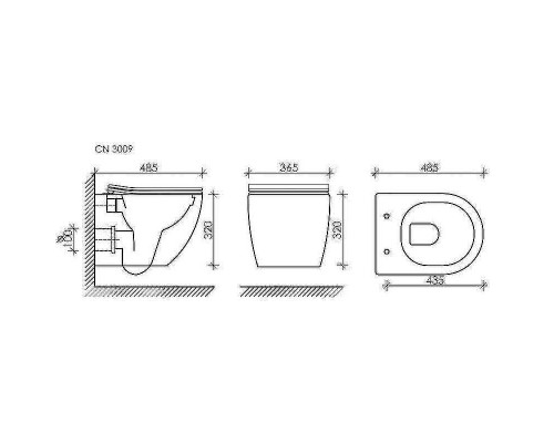 Унитаз с инсталляцией Ceramicanova Forma CN3009 + Grohe Rapid SL 38772001 с сиденьем Микролифт и клавишей смыва Хром