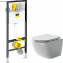 Унитаз с инсталляцией Ceramicanova Forma CN3009 + Viega Prevista Dry 8524.14 792596 с сиденьем Микролифт и клавишей смыва Хром