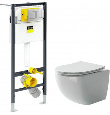 Унитаз с инсталляцией Ceramicanova Forma CN3009 + Viega Prevista Dry 8524.14 792596 с сиденьем Микролифт и клавишей смыва Хром
