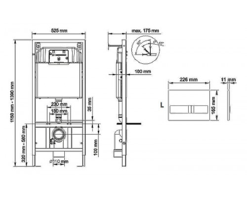 Комплект унитаза Ceramicanova Forma CN3009 с инсталляцией Berges Novum L3 040213 с сиденьем Микролифт и клавишей смыва Хром