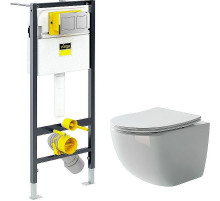 Комплект унитаза Ceramicanova Forma CN3009 с инсталляцией Viega Prevista Dry 8524.14 792596 с сиденьем Микролифт и клавишей смыва Хром