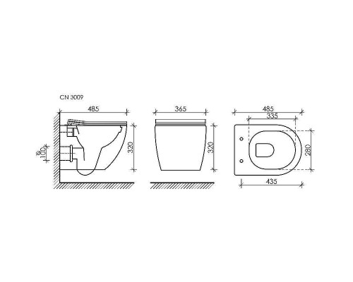 Комплект унитаза с инсталляцией Ceramicanova Forma CN3009_1002M_1000 с сиденьем Микролифт и клавишей смыва Хром матовый