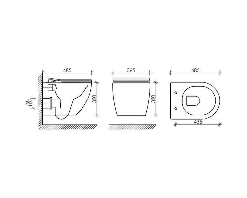 Комплект унитаза Ceramicanova Forma CN3009 с инсталляцией Grohe Rapid SL 38811KF0 с сиденьем Микролифт и Черной матовой клавишей смыва