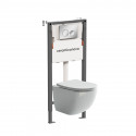 Унитаз с инсталляцией Ceramicanova Forma CN3009_121001CH цвет Белый с сиденьем Микролифт и клавишей смыва цвет Хром глянцевый
