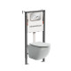 Унитаз с инсталляцией Ceramicanova Forma CN3009_121001CH цвет Белый с сиденьем Микролифт и клавишей смыва цвет Хром глянцевый