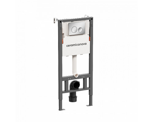Унитаз с инсталляцией Ceramicanova Forma CN3009_121001CH цвет Белый с сиденьем Микролифт и клавишей смыва цвет Хром глянцевый