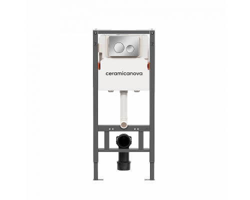 Унитаз с инсталляцией Ceramicanova Forma CN3009_121001CH цвет Белый с сиденьем Микролифт и клавишей смыва цвет Хром глянцевый