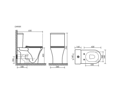 Унитаз компакт Ceramicanova Fortuna CN9001 с бачком и сиденьем Микролифт