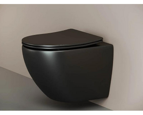 Унитаз с инсталляцией Ceramicanova Metropol CN4002MB_1001B_1000 с сиденьем Микролифт и Черной матовой клавишей смыва