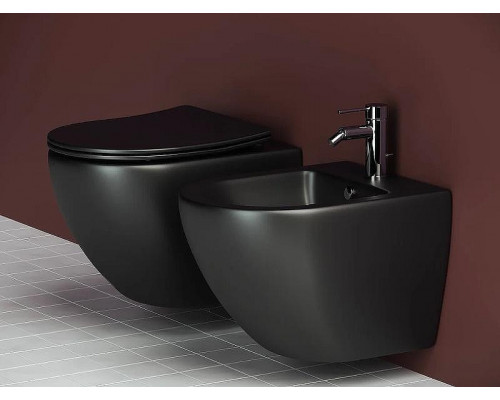 Унитаз с инсталляцией Ceramicanova Metropol CN4002MB_1001B_1000 с сиденьем Микролифт и Черной матовой клавишей смыва