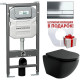 Унитаз с инсталляцией Ceramicanova Metropol CN4002MB_1002CH_1000 с сиденьем Микролифт и клавишей смыва Хром