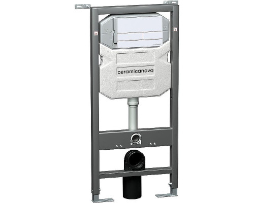 Комплект унитаза с инсталляцией Ceramicanova Metropol CN4002_1002W_1000 с сиденьем Микролифт и Белой клавишей смыва