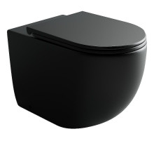 Унитаз Ceramicanova Metropol Rimless CN4004MB приставной Черный матовый с сиденьем Микролифт