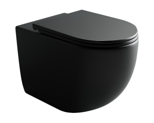 Унитаз Ceramicanova Metropol Rimless CN4004MB приставной Черный матовый с сиденьем Микролифт