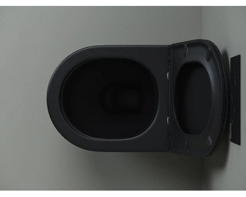 Унитаз Ceramicanova Metropol Rimless CN4004MB приставной Черный матовый с сиденьем Микролифт