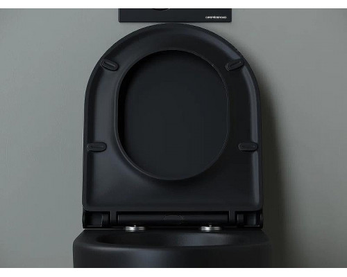 Унитаз Ceramicanova Metropol Rimless CN4004MB приставной Черный матовый с сиденьем Микролифт