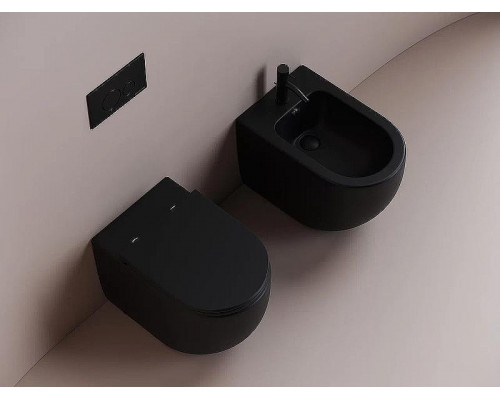 Унитаз Ceramicanova Metropol Rimless CN4004MB приставной Черный матовый с сиденьем Микролифт