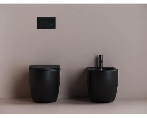 Унитаз Ceramicanova Metropol Rimless CN4004MB приставной Черный матовый с сиденьем Микролифт