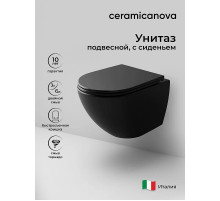 Унитаз Ceramicanova Metropol CN4002TMB подвесной Черный матовый с сиденьем Микролифт
