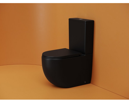 Унитаз компакт Ceramicanova Metropol CN4001T-BMB цвет Черный матовый без бачка с сиденьем Микролифт