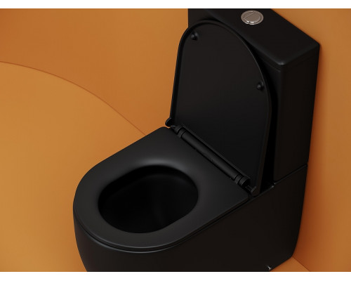 Унитаз компакт Ceramicanova Metropol CN4001T-BMB цвет Черный матовый без бачка с сиденьем Микролифт