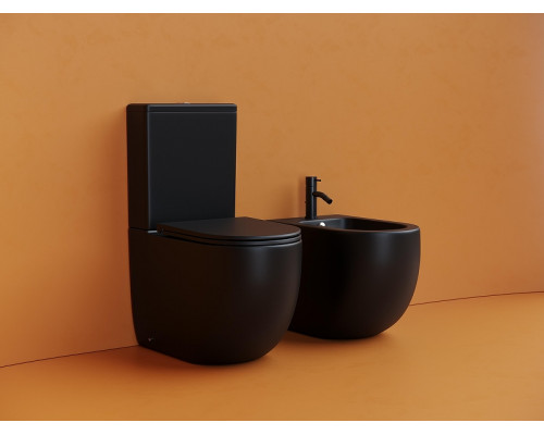 Унитаз компакт Ceramicanova Metropol CN4001T-BMB цвет Черный матовый без бачка с сиденьем Микролифт