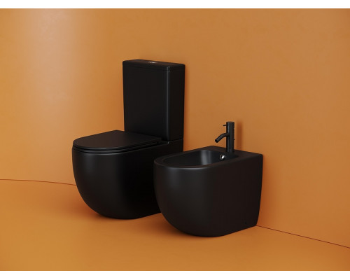 Унитаз компакт Ceramicanova Metropol CN4001T-BMB цвет Черный матовый без бачка с сиденьем Микролифт