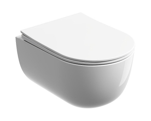 Унитаз Ceramicanova Modena Rimless CN6063 подвесной Белый глянцевый с сиденьем Микролифт