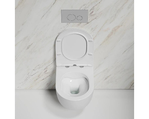 Унитаз Ceramicanova Modena Rimless CN6063 подвесной Белый глянцевый с сиденьем Микролифт