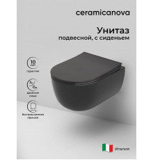 Унитаз Ceramicanova Modena Rimless CN6063MB подвесной Черный матовый с сиденьем Микролифт