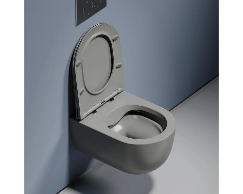 Унитаз Ceramicanova Modena Rimless CN6063MH подвесной Антрацит матовый с сиденьем Микролифт